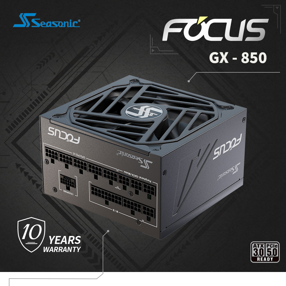 海韻 Seasonic FOCUS GX-850 ATX3.0 電源供應器 金牌/全模 