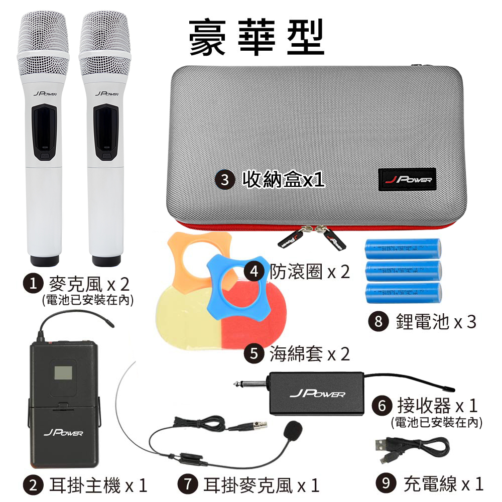 震天雷UHF無線麥克風 - 豪華型 (珍珠白)