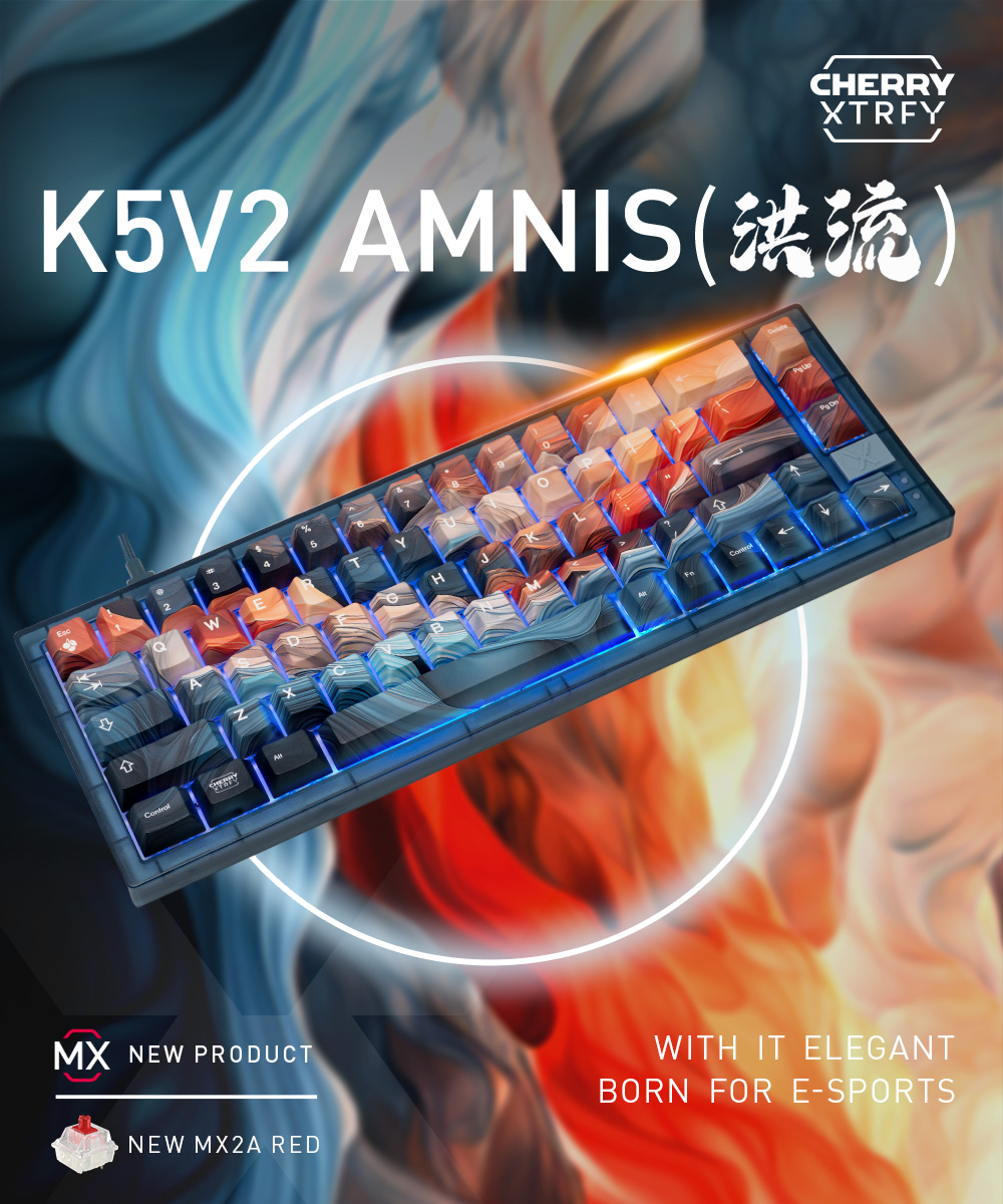 Cherry K5V2 RGB AMNIS 洪流 (PBT英刻) (紅軸)