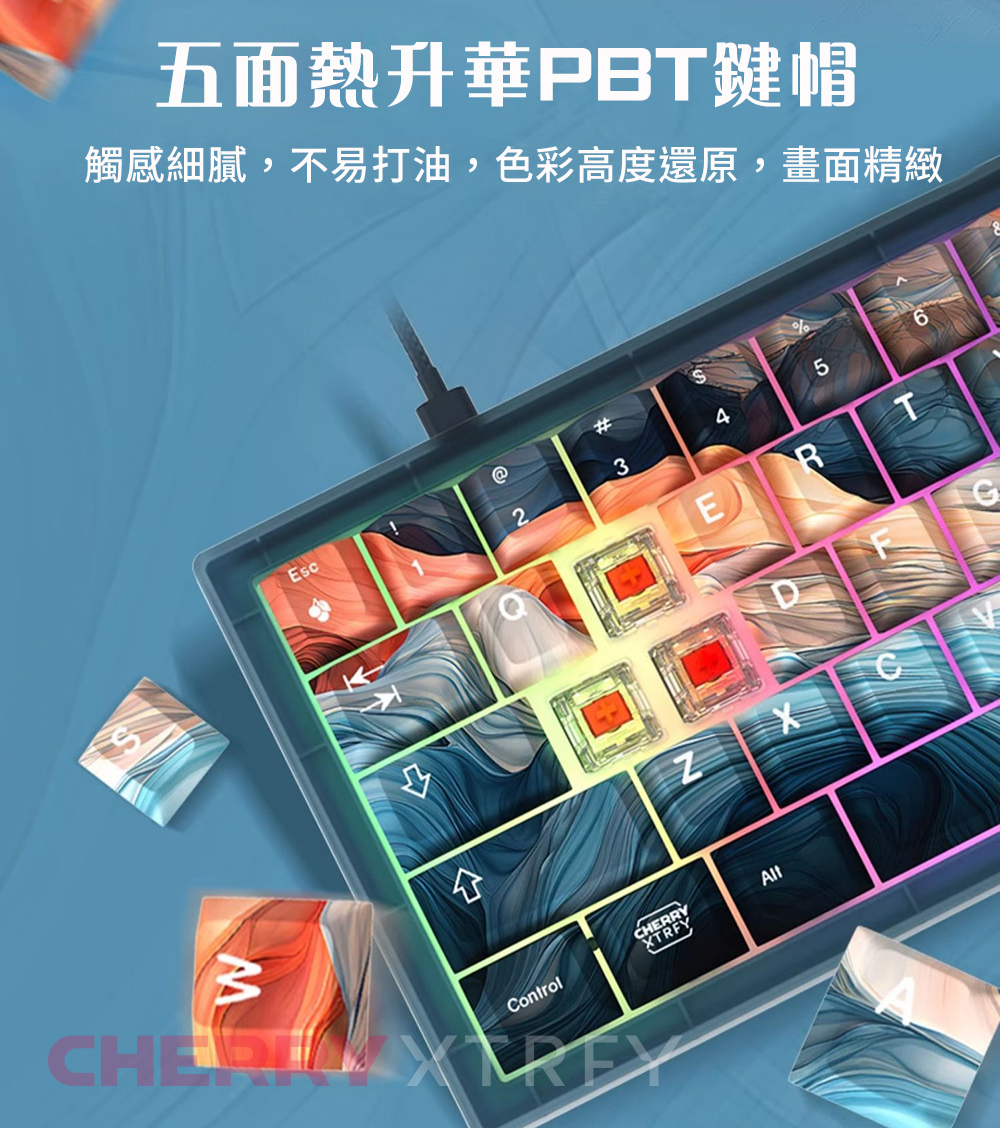 Cherry K5V2 RGB AMNIS 洪流 (PBT英刻) (紅軸)