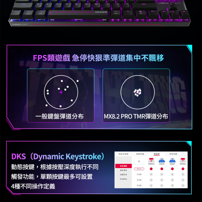 Cherry 無線三模 MX8.2 PRO TMR TKL 白-魔晶磁軸