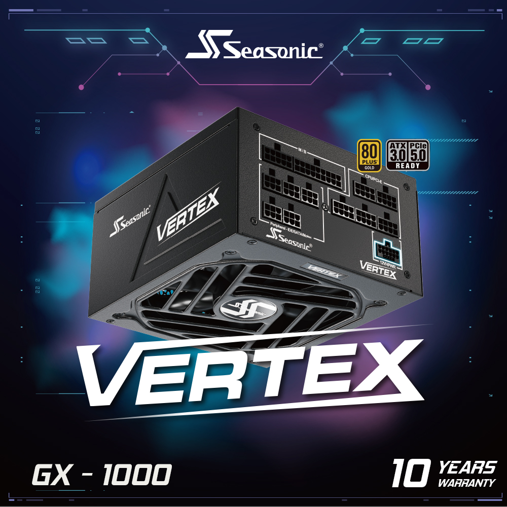 海韻 Seasonic VERTEX GX-1000 ATX3.0 電源供應器 金牌/全模 